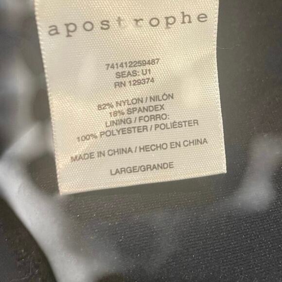 Y2K APOSTROPHE BIKINI TOP BRALETTE CRISSCROSS STRAP SZ L BLACK /PADDINGS BEACHY - Picture 5 of 16